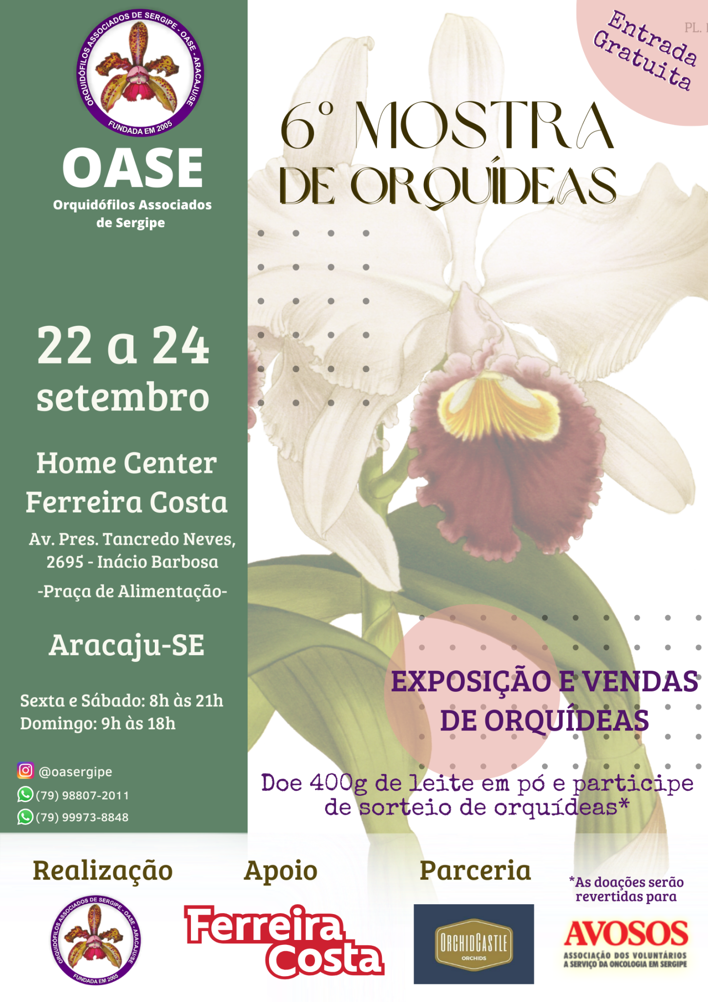6º Mostra de Orquídeas acontece dias 22, 23 e 24 de setembro
