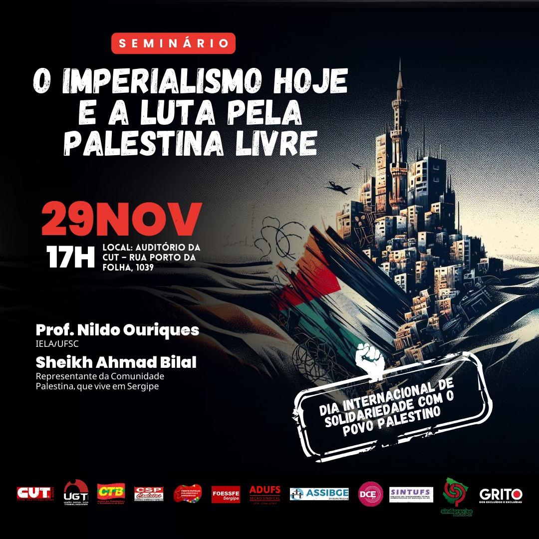 Seminário na CUT: 'O imperialismo hoje e a luta pela Palestina livre'