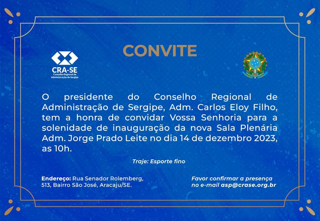 Nova Sala Plenária do CRA-SE será inaugurada no dia 14 de dezembro