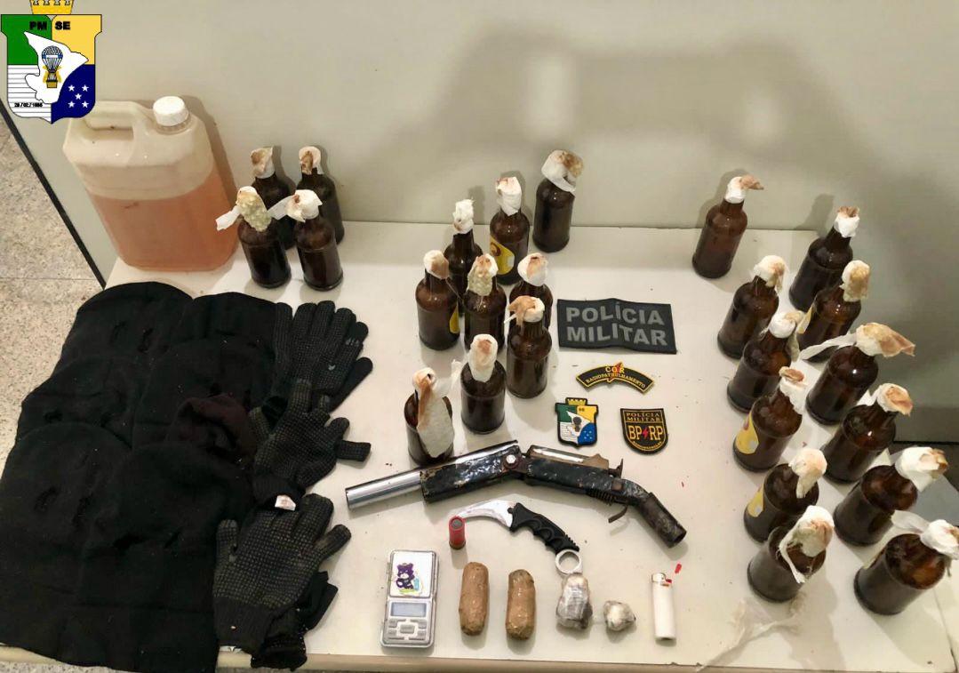 Polícia Militar intercepta tentativa de ação criminosa e apreende  25 coquetéis molotovs em São Cristóvão