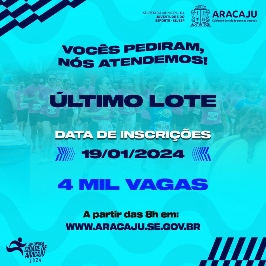 Corrida Cidade de Aracaju: PMA divulga data do último lote de inscrições