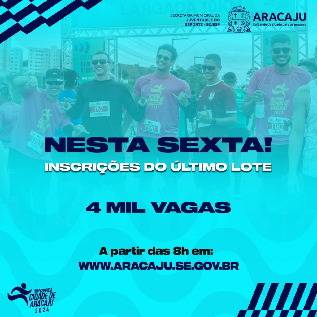 Corrida Cidade de Aracaju: último lote de inscrições será aberto sexta