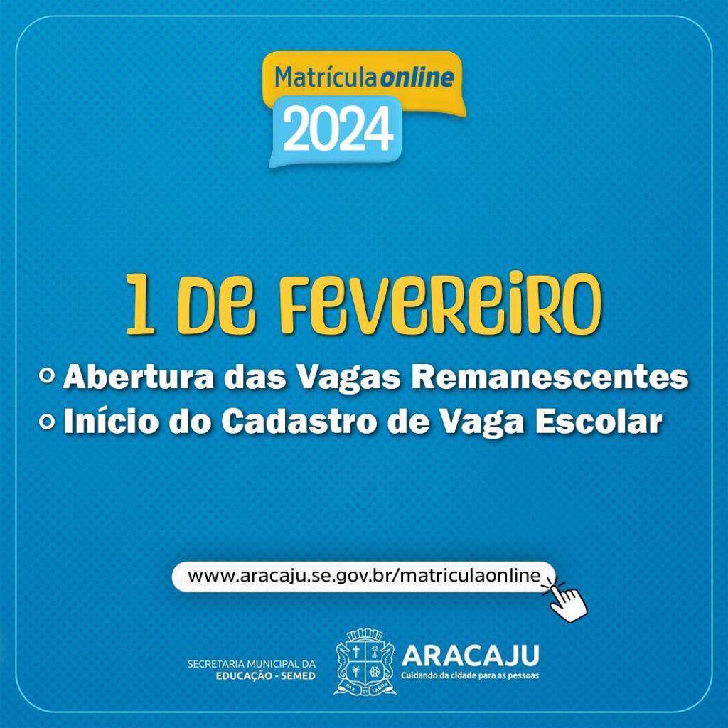 Matrícula Online: PMA inicia etapa de vagas remanescentes na quinta