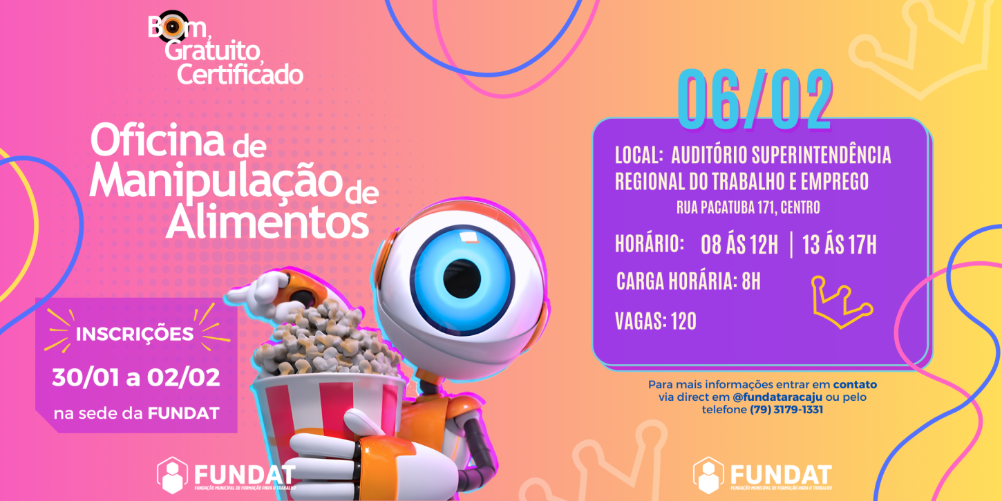 Prefeitura abre 120 novas vagas para curso de Manipulação de Alimentos