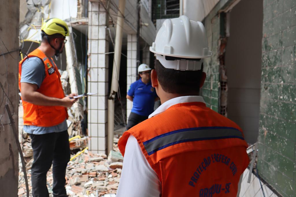 Prefeitura atua com apoio técnico e operacional nos desdobramentos de ocorrência de desabamento