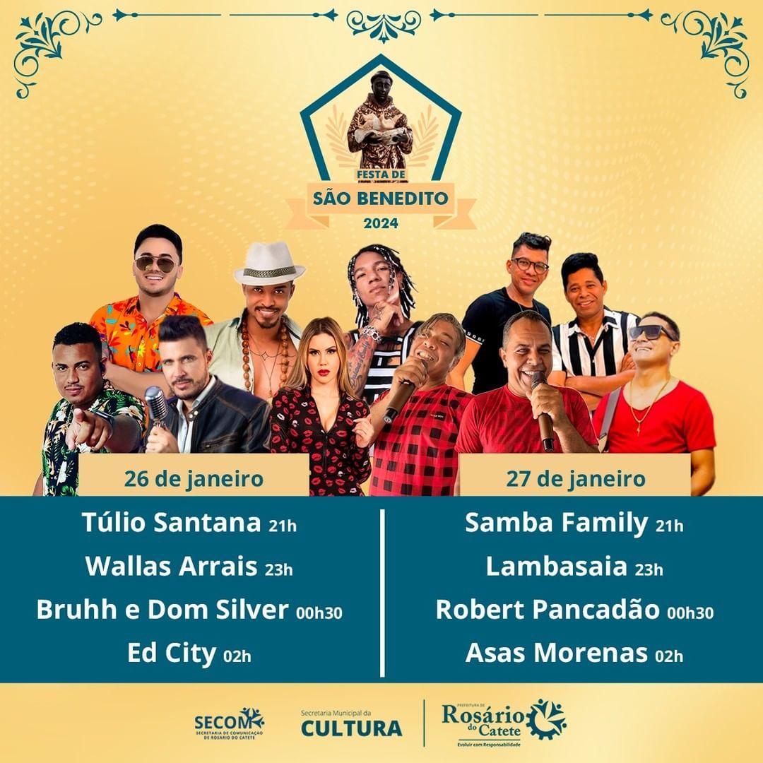 Rosário do Catete divulga programação da Festa de São Benedito