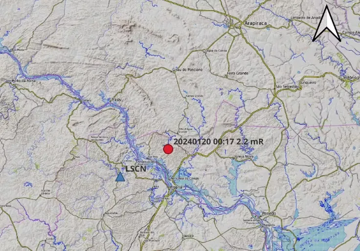 Tremor de terra é registrado no município de Canhoba