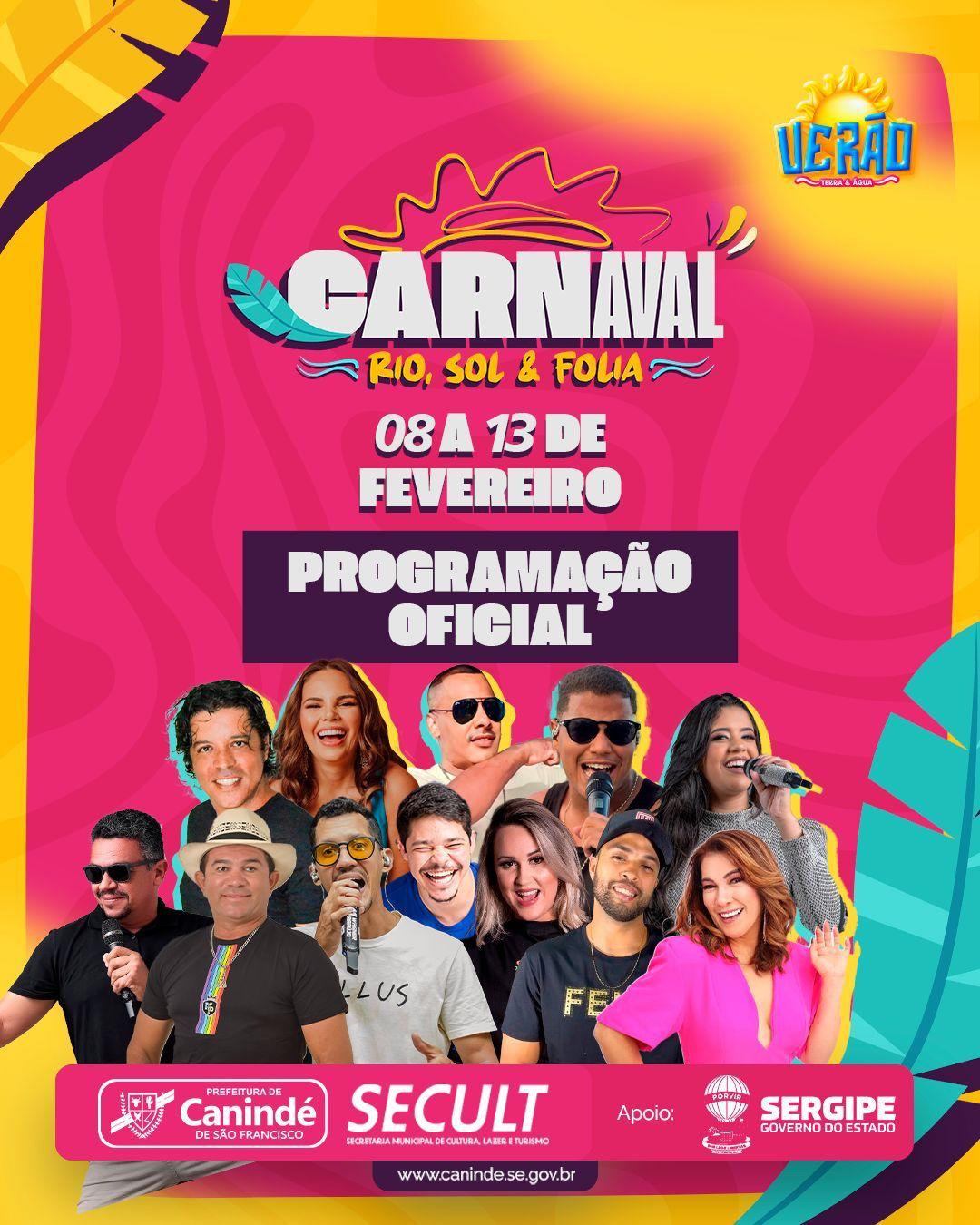 Canindé de São Francisco divulga programação oficial do Carnaval