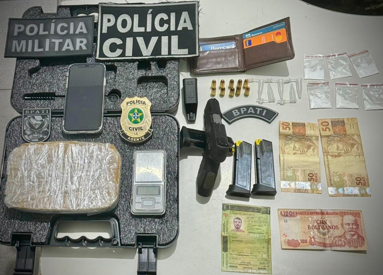 Ação conjunta prende suspeito de tráfico e apreende crack avaliado em R$ 25 mil em Lagarto
