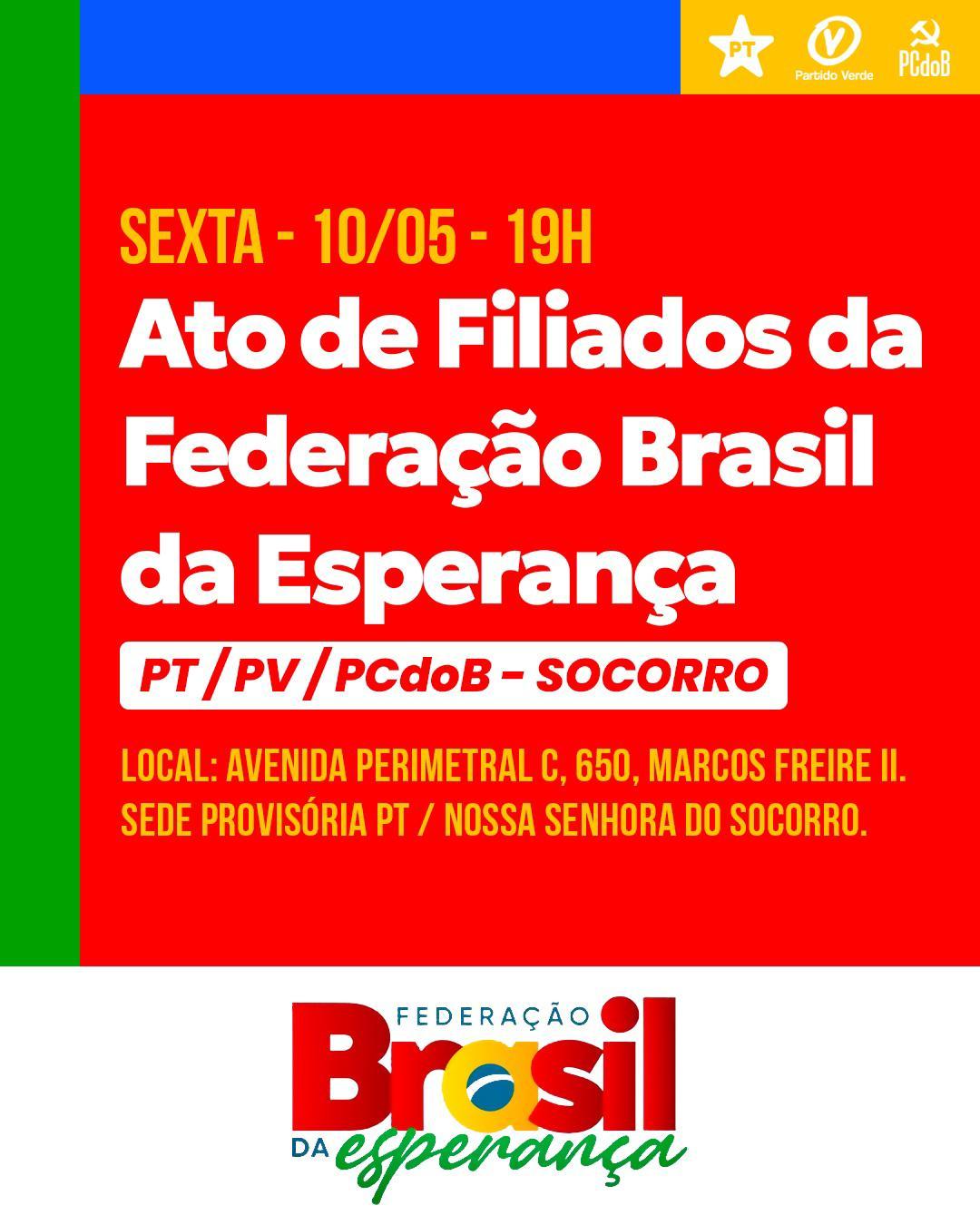 Federação Brasil da Esperança promove evento de recepção aos novos filiados em Nossa Senhora do Socorro