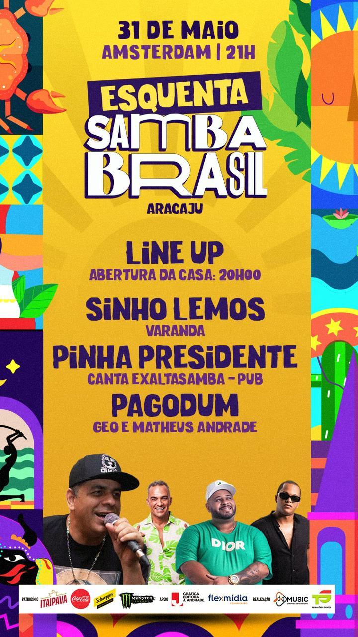 Pinha Presidente vai cantar maiores sucessos do ExaltaSamba no 'Esquenta do Samba Brasil'