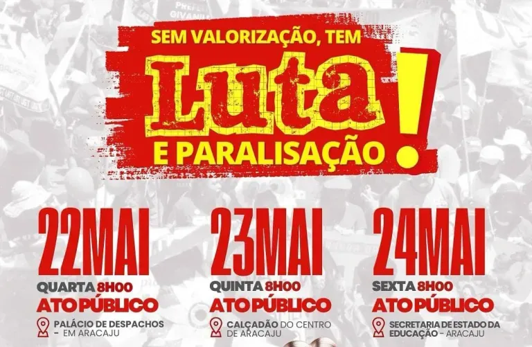 Professores da Rede Estadual paralisam suas atividades por 3 dias  22, 23 e 24 de maio são dias de luta para professoras e professores da Rede Estadual de Ensino, que irão paralisa