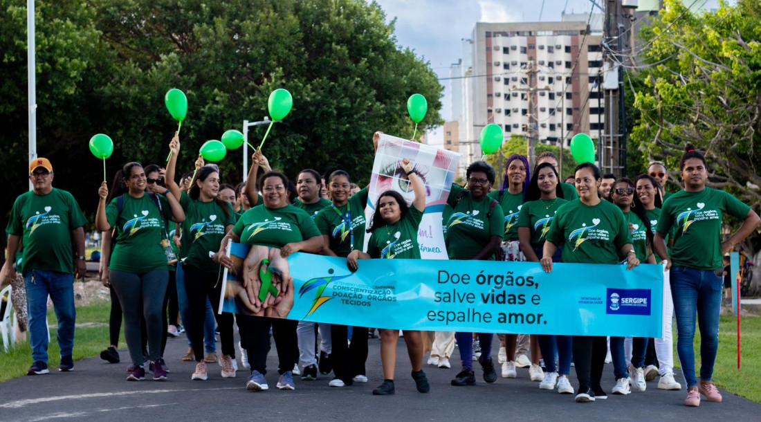 Saúde realiza caminhada para sensibilizar sobre doação de órgãos