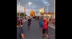 Gato sofre maus-tratos durante 'quebra potes' no município de Cumbe
