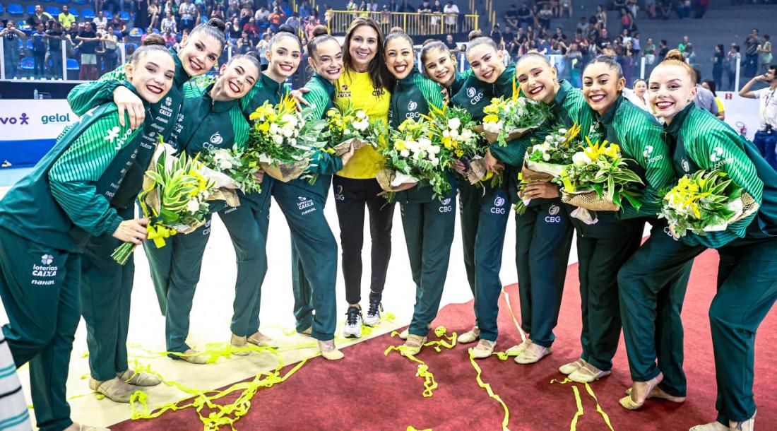 Seleção Brasileira de Ginástica Rítmica realiza último treinamento antes de viagem para Olimpíadas de Paris