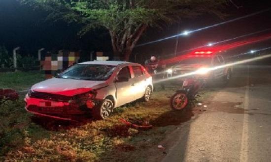 Acidente entre carro e motocicleta deixa uma pessoa ferida na SE-179