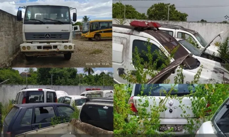 Cemitério de veículos: população denuncia abandono da frota de veículos públicos em Canhoba