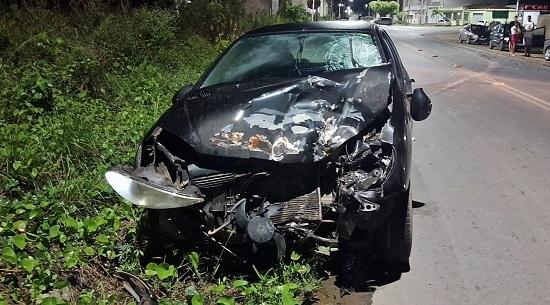 Colisão entre carro e moto deixa duas pessoas feridas em Campo do Brito