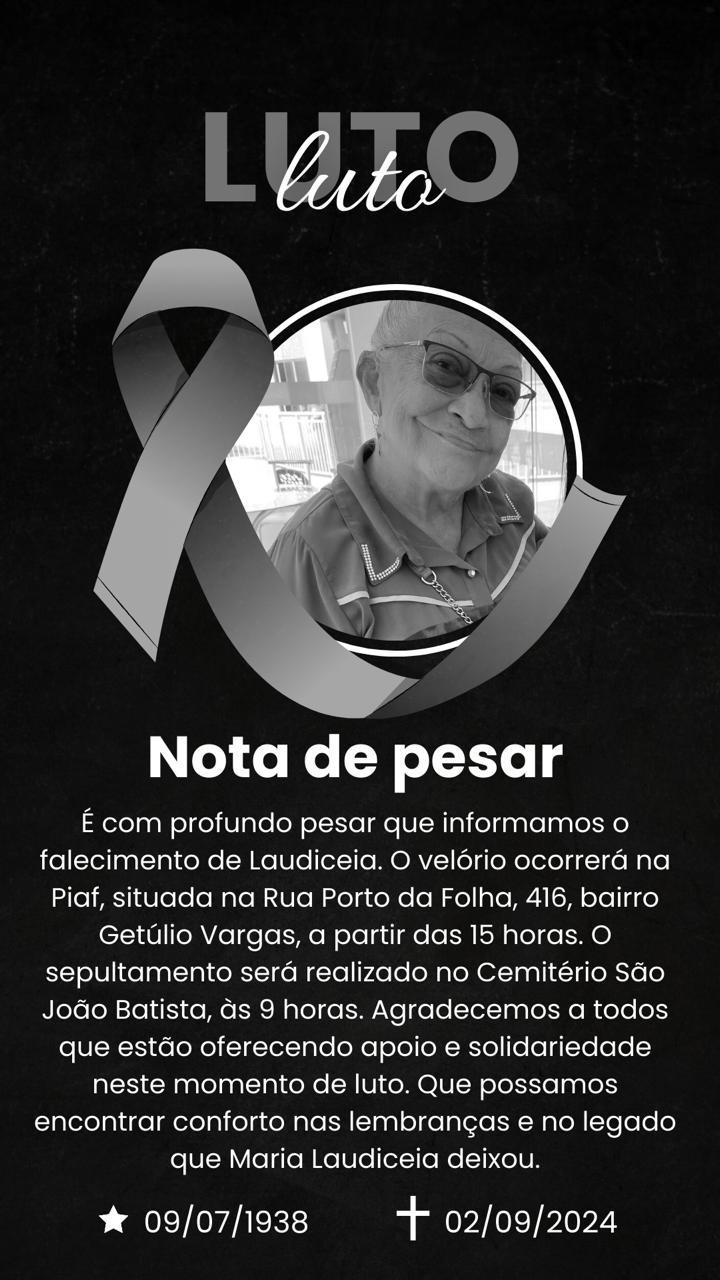 Morre a senhora Laudiceia, mãe do radialista Alex Carvalho
