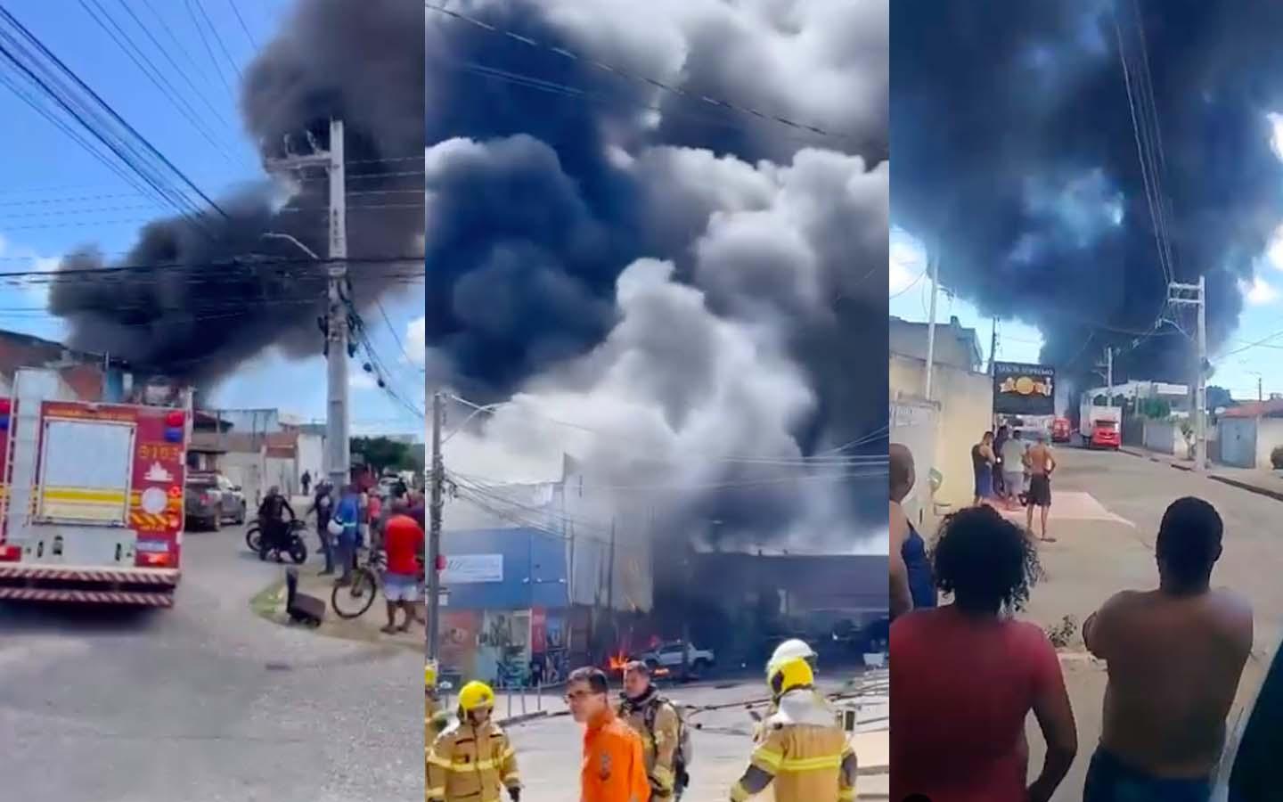 Incêndio de grandes proporções atinge empresa na Zona Norte de Aracaju