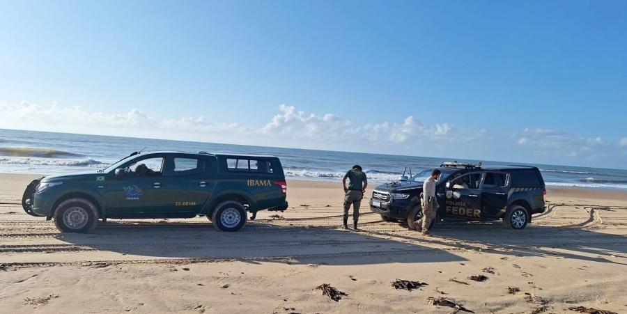 Polícia Federal, Marinha e IBAMA realizam fiscalização ambiental na costa sergipana