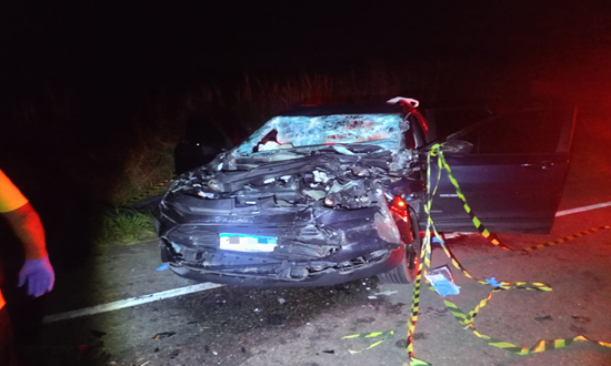 Idosos morrem após colisão comcaminhão na rodovia SE-160, em Divina Pastora
