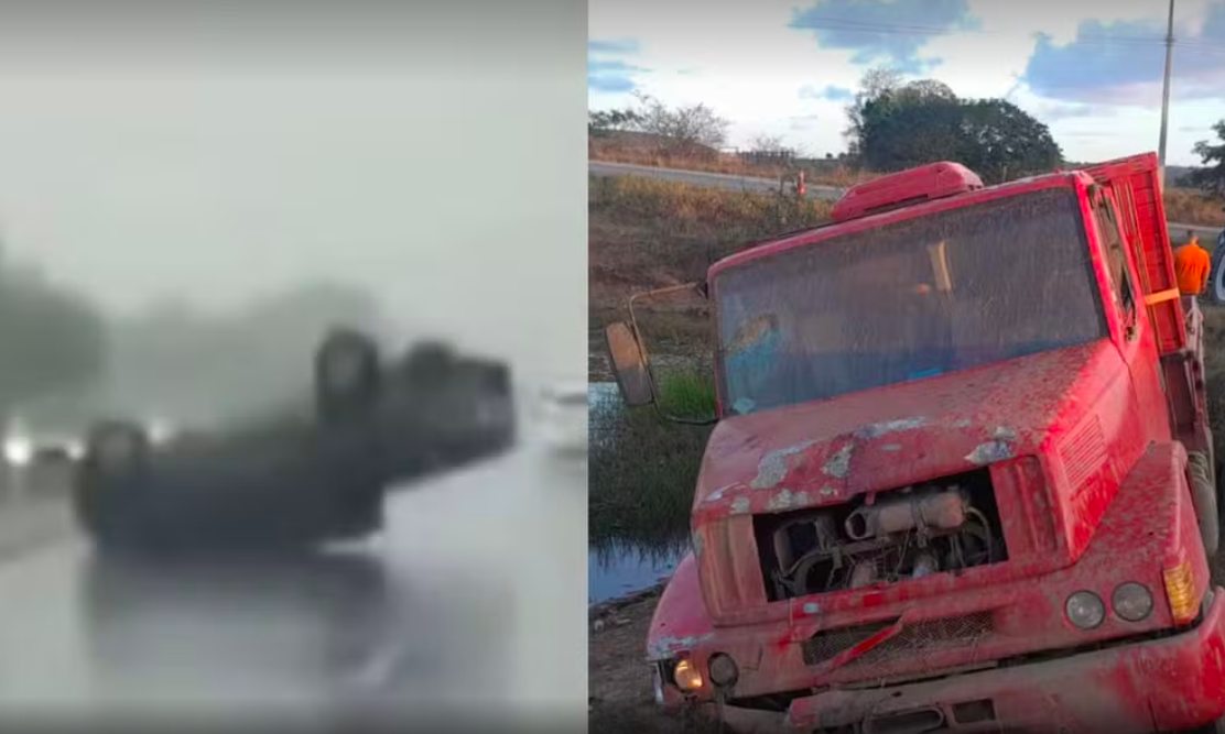 Acidentes em Sergipe: carro capota em Laranjeiras e caminhão cai em ribanceira em Dores