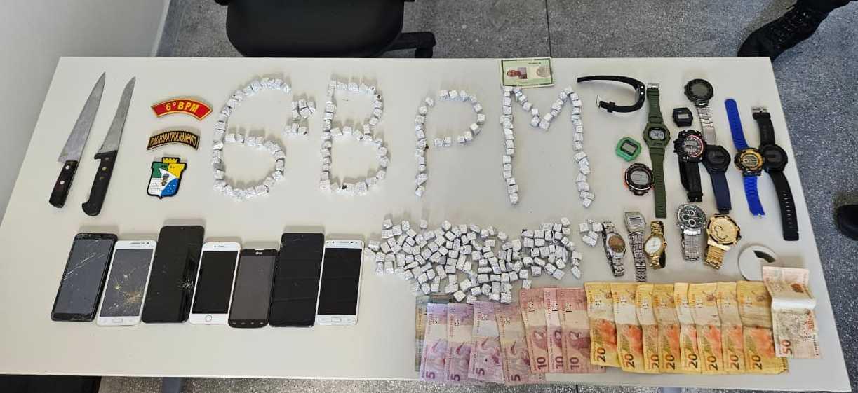Polícia Militar prende quatro suspeitos por tráfico de drogas em Salgado