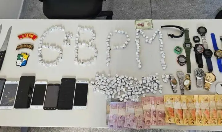 Polícia Militar prende quatro suspeitos por tráfico de drogas em Salgado